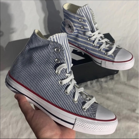Converse CTAS HI Vintage Stripes Shoes New With Box Womans 7 , 9 , 9.5 - Picture 2 of 6